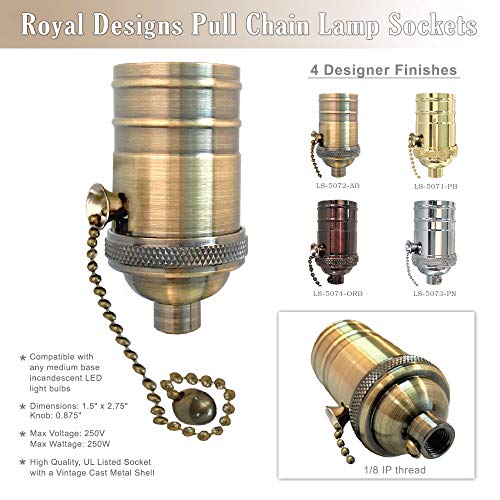 Pull Chain Lamp Socket for Incandescent LED Bulbs (2 Count)