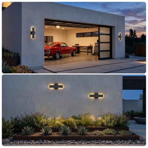 2 Pack 15.75 inch Modern LED Outdoor Wall Light