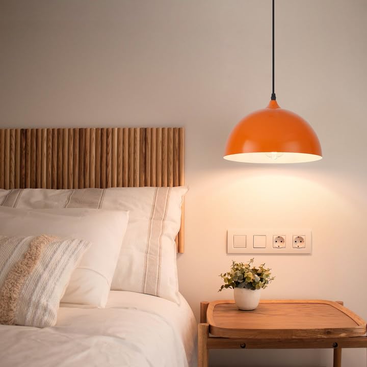 Orange Plug in Pendant Light 2 Packs 11.8inch (2 Count)