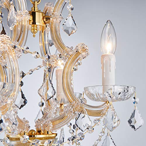 Saint Mossi 4 Light Crystal Maria Theresa Gold Chandelier Light Fixture