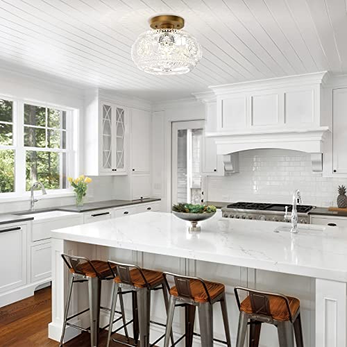 Globe Glass Semi Flush Mount Ceiling Light Fixture