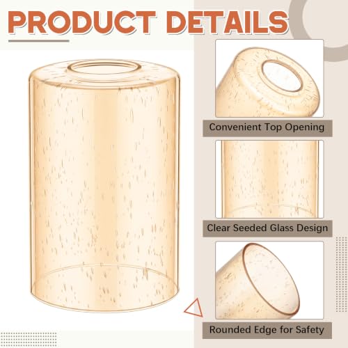 6 Pack Amber Bubble Seeded Glass Lamp Shade 1 (6 Count)
