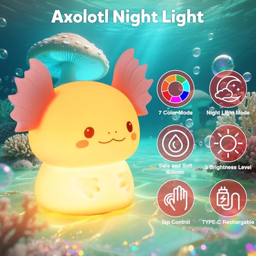Axolotl Night Light for Kids