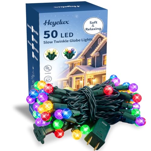 G14 Slow Twinkle Multicolor Christmas Globe Lights (Multicolor / 50 LED)