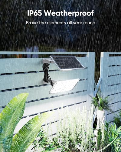 1000 Lumen 299 LED Solar Dusk to Dawn Light Outdoor Gray 2 Pack (2 Count)