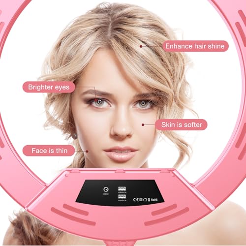 Pink 22" Ring Light for iPad iPhone with 75" Tripod Stand Barber