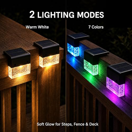 Solar Deck Lights Outdoor 4 Pack (4 Count)