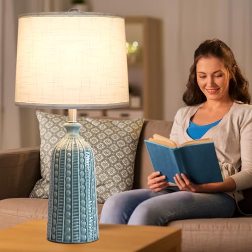 Green Ceramic Table Lamp 24.5"
