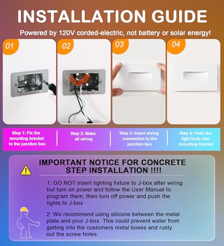 120V Indoor Outdoor Smart LED Step Lights (6 Count)
