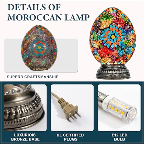Turkish Mosaic Lamp Stained Glass Table Lamp with Tiffany Style