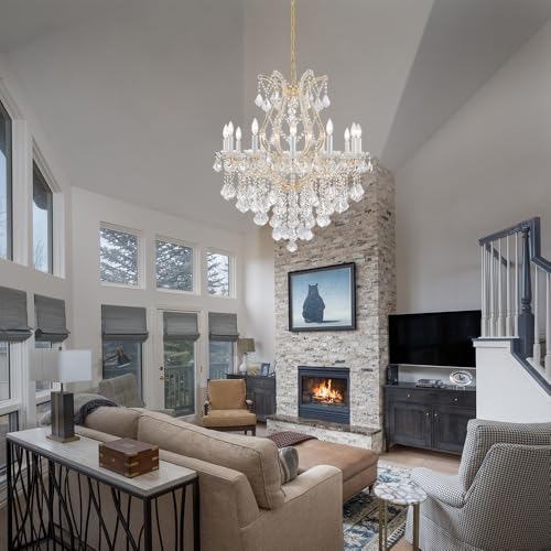 Large Gold Modern Crystal Chandelier Light Fixtures