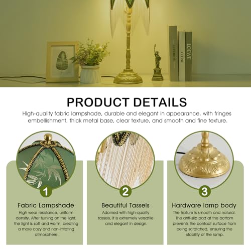 Vintage Table Lamp with Beaded Tassels
