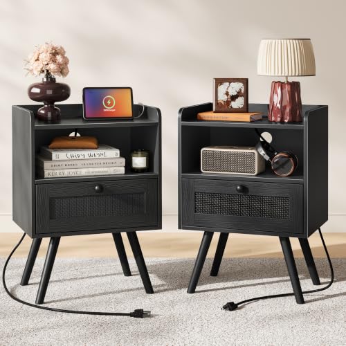 Nightstands with Charging Station (2 Count)