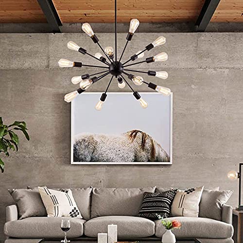 18 Light Black Sputnik Light Fixture