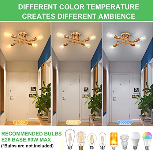 4 Light Semi Flush Mount Ceiling Light