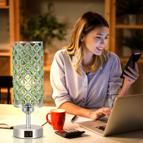 Green Crystal Bedside Lamp