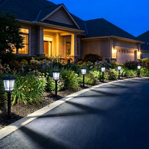 Solar Pathway Lights Outdoor LED Garden Lights for Yard Walkway Driveway (8 Count)