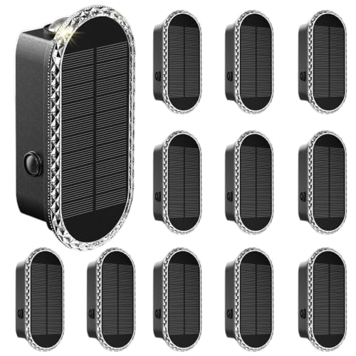 Solar Fence Lights Outdoor (12 Count)