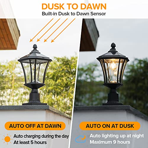 Outdoor Solar Lamp Post Light with Pier Mount Base