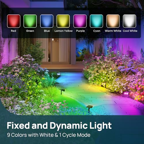 Solar Lights Outdoor Waterproof LED Landscape Spotlight RGB 2 Pack (2 Count)