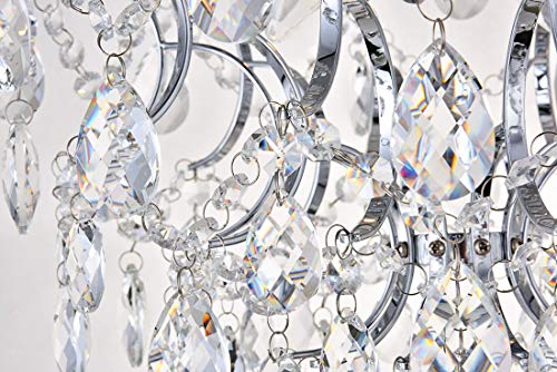 Modern Pendant Chandelier Crystal Raindrop Lighting Ceiling Light Fixture Lamp for Dining Room Bathroom Bedroom Livingroom entryway 3 E12 Bulbs Required D16 in x H18 in