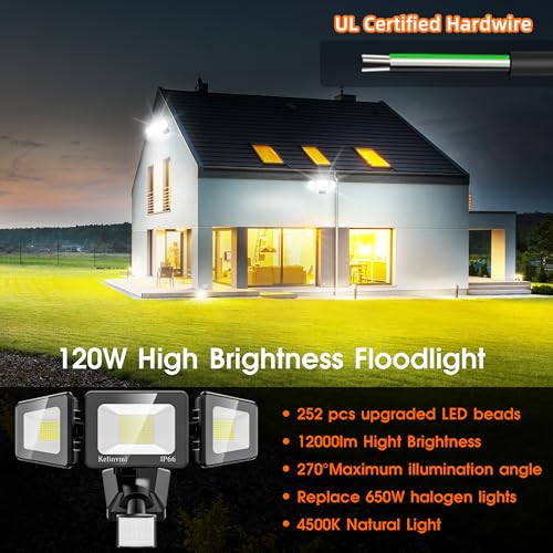 120W LED Flood Lights Outdoor with Motion Sensor