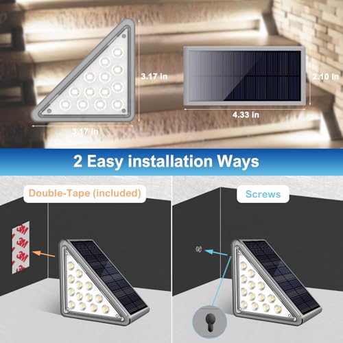 16 Pack Solar Step Lights Outdoor Waterproof
