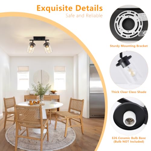 2 Lights Semi Flush Mount Ceiling Light
