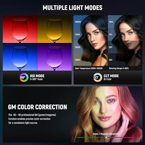 18 Inch RGB LED Ring Light APP Control with Tripod Stand and Phone HolderCompatible with iPhone for Selfie Makeup Lash Studio Streaming Video Recording Lighting