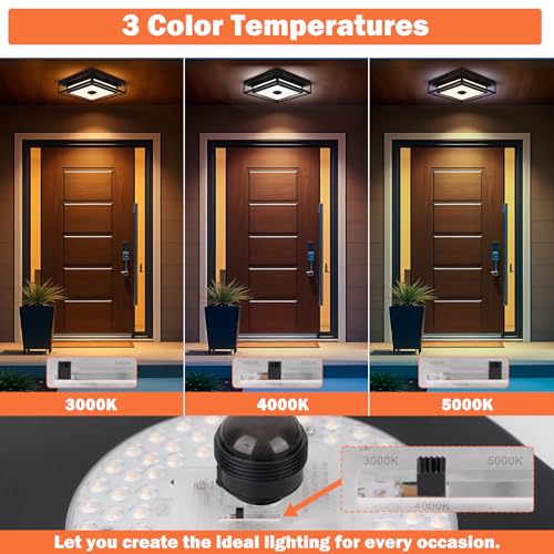 Motion Sensor Outdoor Ceiling Light LED Flush Mount Porch Ceiling Lights