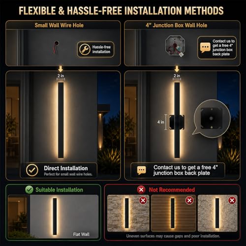 2 Pack 59In Long Outdoor Wall Light (2 Count)