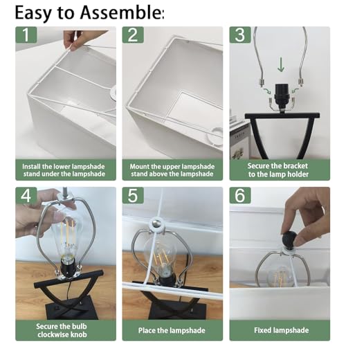 3 Way Touch Dimmable Bedside Lamp 21.38" with USB