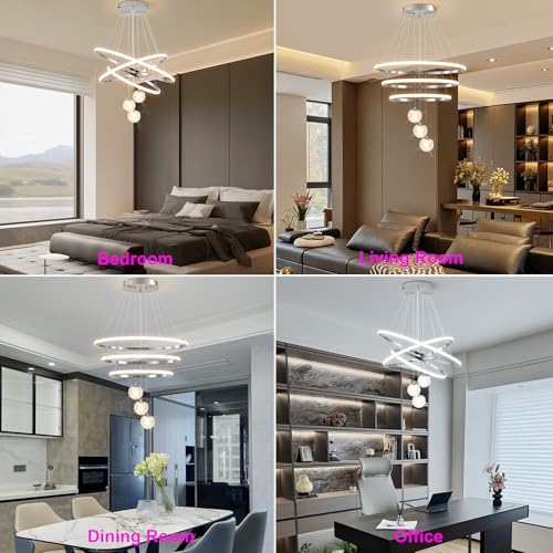 LED Modern 3 Ring Chandeliers