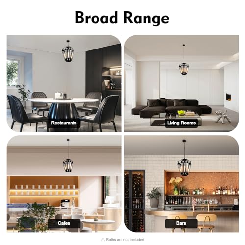 8 Light Industrial Vintage Black Metal Chandelier for Dining Room