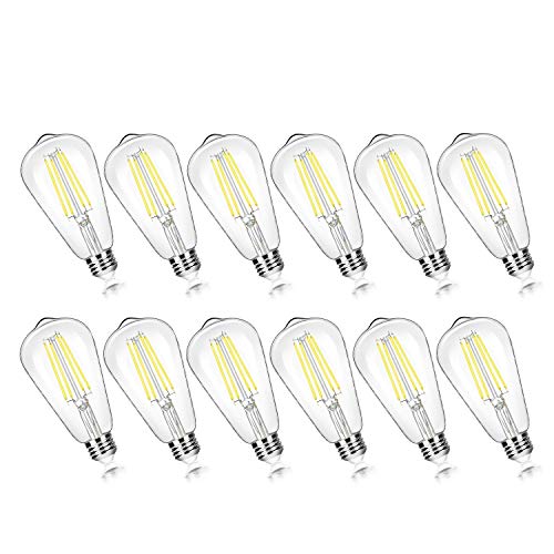 12 Pack Vintage 7W ST58 LED Edison Light Bulbs 60W Equivalent (12 Count)