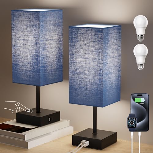 Touch Bedside Table Lamp for Bedroom (2 Count)