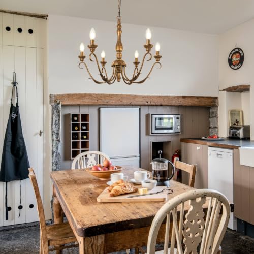 6 Light Farmhouse Chandeliers for Dining Room (6 Count)