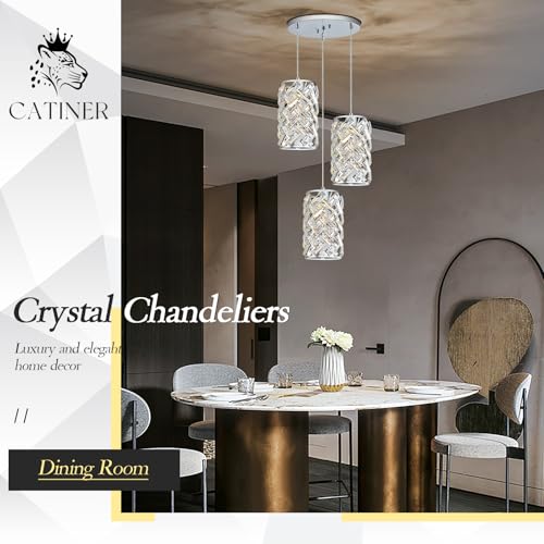 Chrome Crystal Cluster Pendant Light
