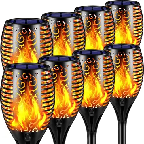 Solar Lights Outdoor Flickering Flame Solar Torch Lights (8 Count)