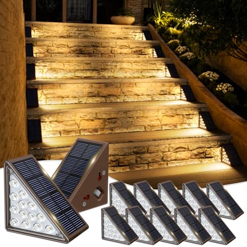 Solar Step Lights for Outside (12 Count)