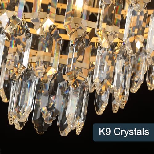 Modern Crystal Chandelier Gold 20" K9 Crystal Chandelier 5
