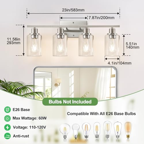 4 Light Bathroom Light Fixtures