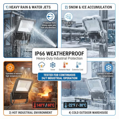 200W LED Flood Lights Outdoor 25000LM 6500K Daylight (2 Count)