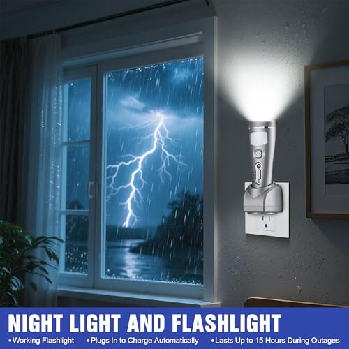 2 Pack Rechargeable Emergency Light with Auto On Power Outage (2 Count)