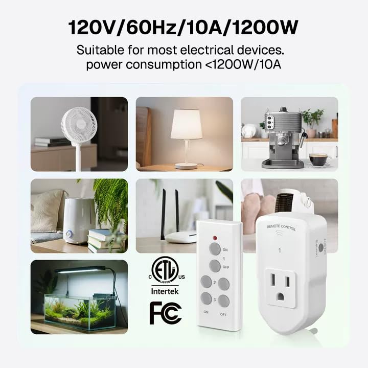 Wireless Remote Control Outlet Electrical Switch for Lights