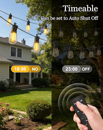 65ft-Solar-Powered-Lights-Outdoor-Waterproof-String Lights-Outside-Patio-Yard-Garden-Fence-Backyard-Deck-Porch-Balcony-Patios-Camping-Battery-Operated-LED-Fairy-Strip-Lighting-Hanging-Edison-Bulbs-S14 (65 Foot)