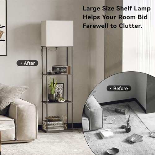 Large Size Floor Lamp with Shelves