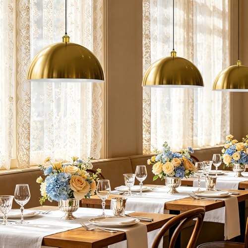 Large Brushed Gold Pendant Light