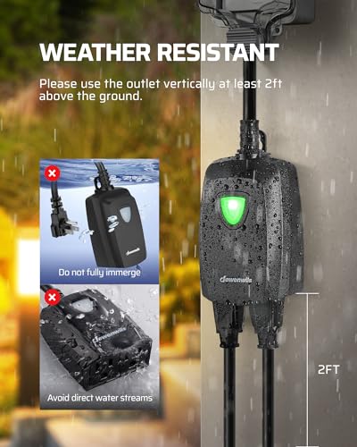 Wireless Remote Control Outdoor Outlet with 2 Remotes