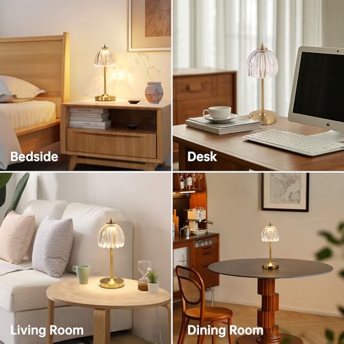 Set of 2 Tulip Table Lamp with 5000mAh Battery & Touch Control (2 Count)